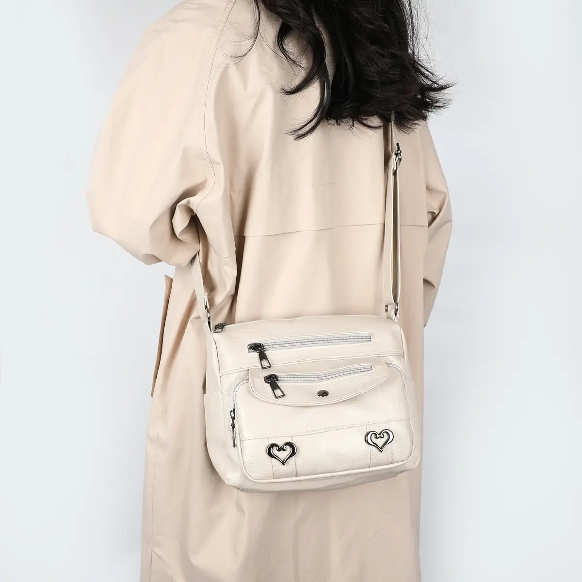 Brown Heart-Plated Crossbody Bag for Women — feature 16