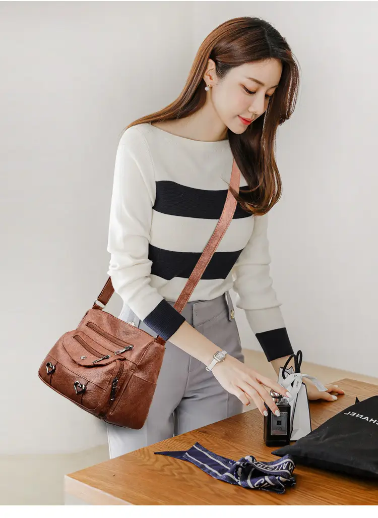 Brown Heart-Plated Crossbody Bag for Women — feature 17