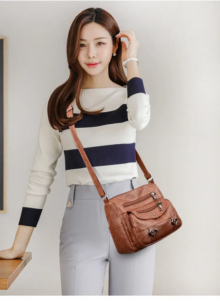 Brown Heart-Plated Crossbody Bag for Women — feature 18