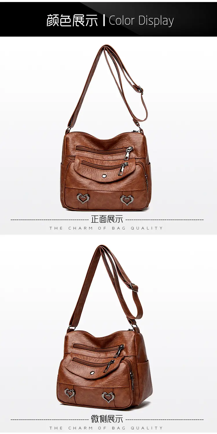Brown Heart-Plated Crossbody Bag for Women — feature 20