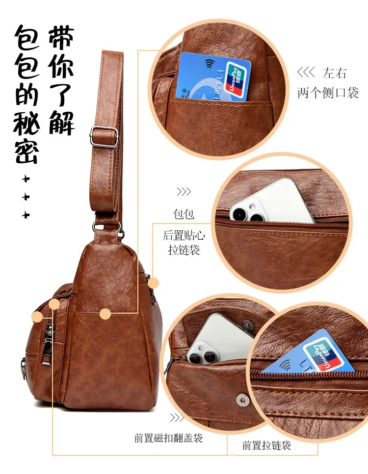 Brown Heart-Plated Crossbody Bag for Women — feature 6