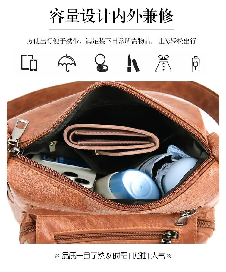 Brown Heart-Plated Crossbody Bag for Women — feature 7