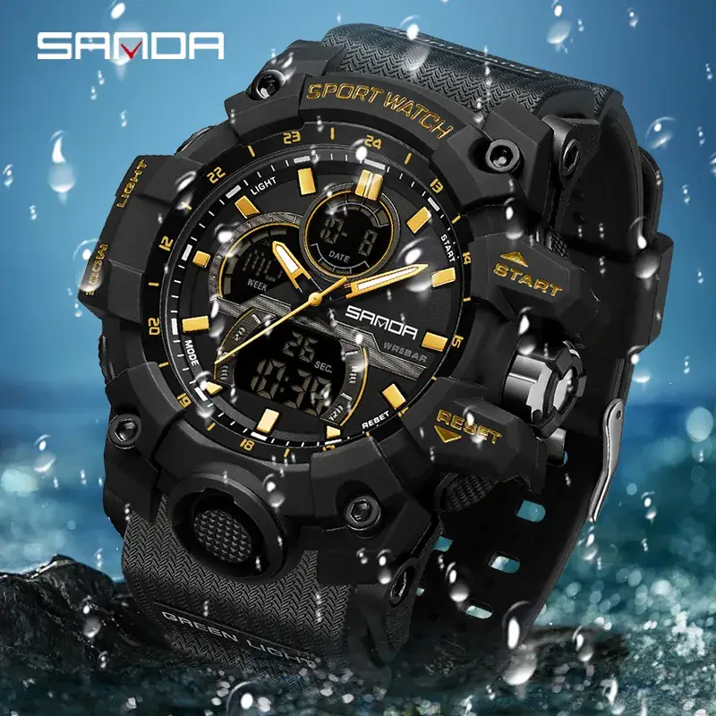 Sanda Waterproof 3-Time Countdown Men Women Watch - Image 13