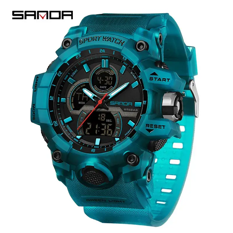 Sanda Waterproof 3-Time Countdown Men Women Watch - Image 15