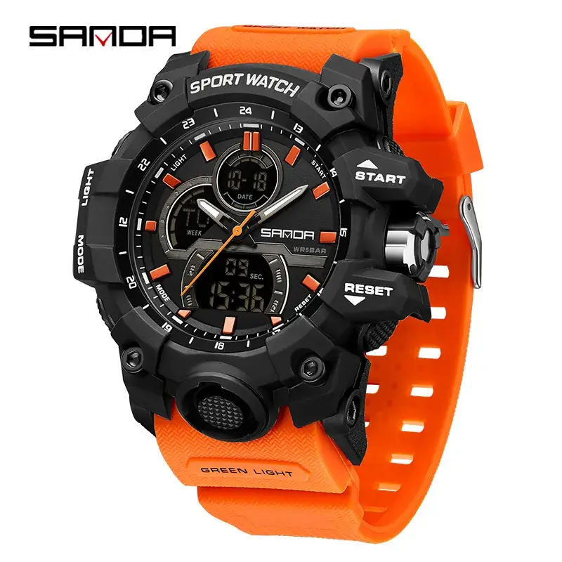Sanda Waterproof 3-Time Countdown Men Women Watch - Image 3