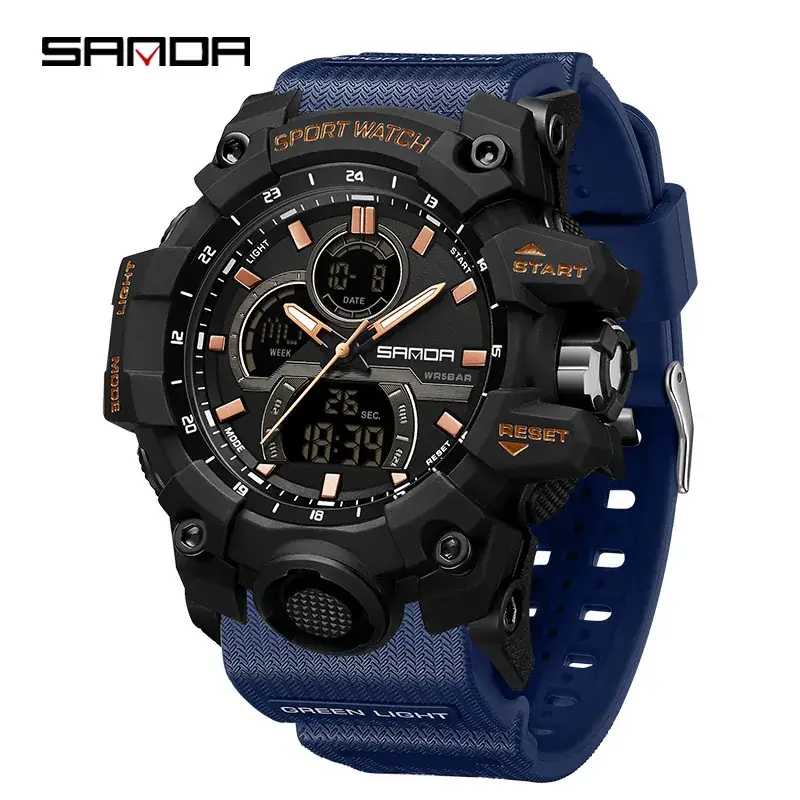 Sanda Waterproof 3-Time Countdown Men Women Watch - Image 5