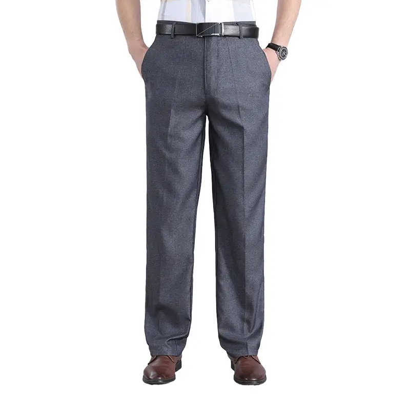 Men Straight Leg Pants Black Casual Spring Fall Wear
