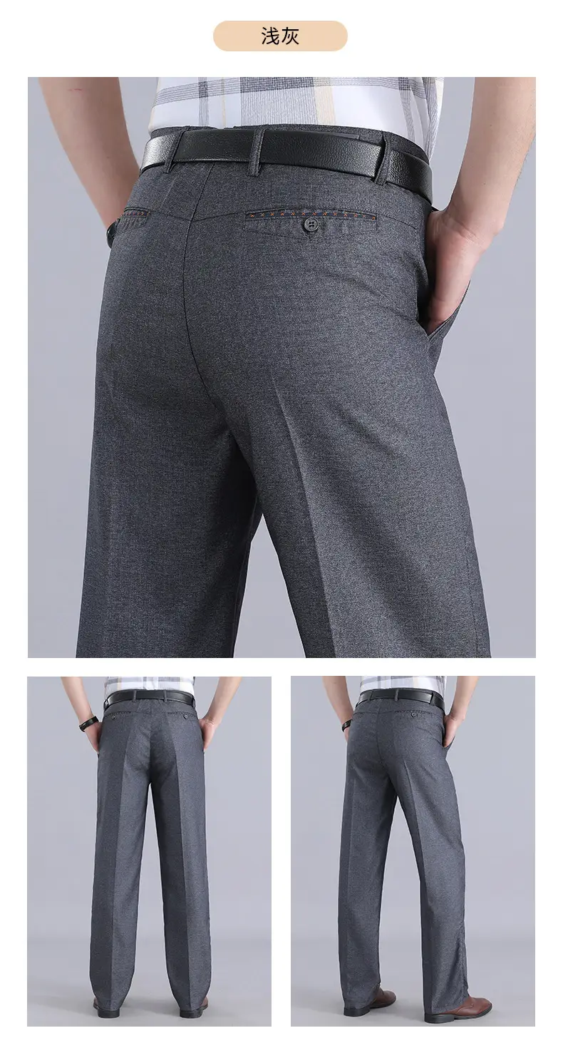 Men Straight Leg Pants Black Casual Spring Fall Wear — feature 14