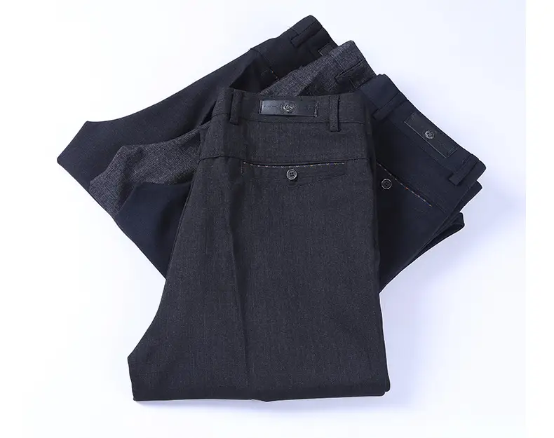 Men Straight Leg Pants Black Casual Spring Fall Wear — feature 15
