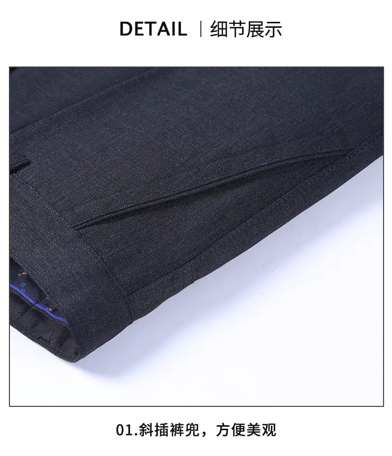 Men Straight Leg Pants Black Casual Spring Fall Wear — feature 17