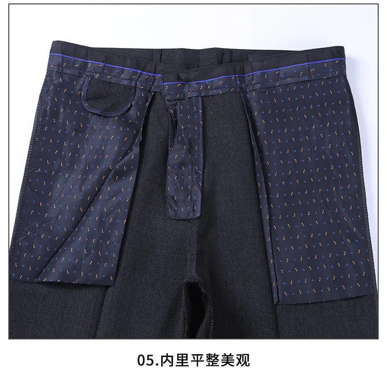 Men Straight Leg Pants Black Casual Spring Fall Wear — feature 21
