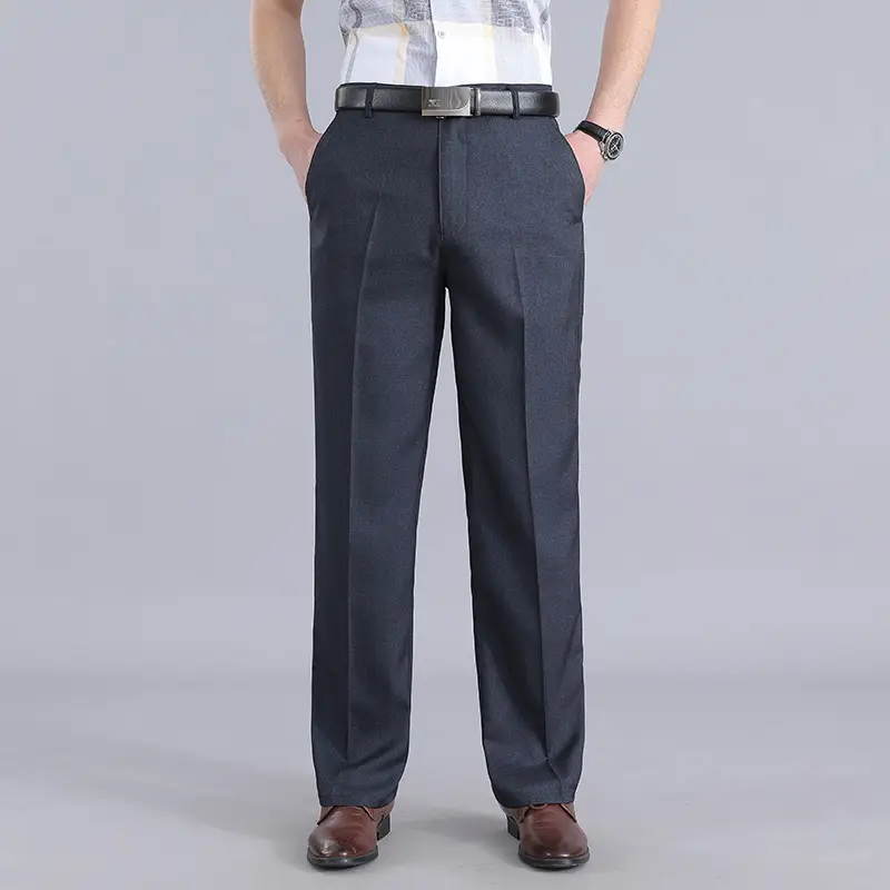 Men Straight Leg Pants Black Casual Spring Fall Wear