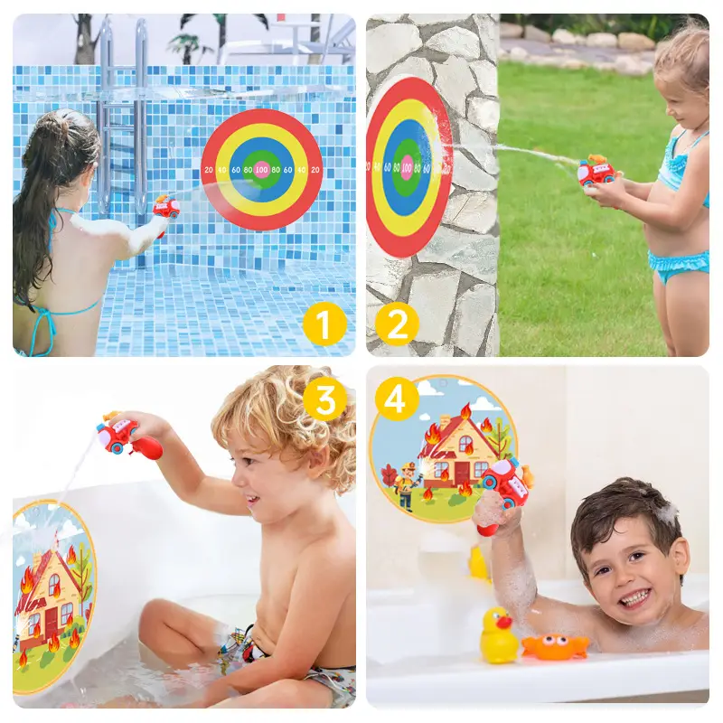 Cross-border e-commerce independent station children firemen warm fire sprinkler bath toys swimming pool games toys