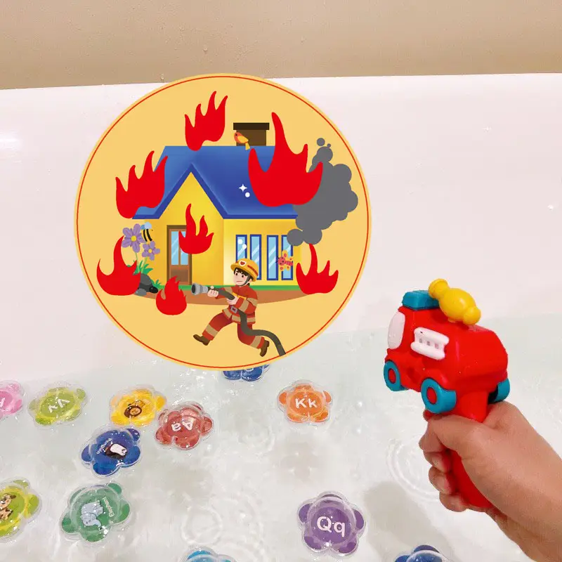 Cross-border e-commerce independent station children firemen warm fire sprinkler bath toys swimming pool games toys — feature 16