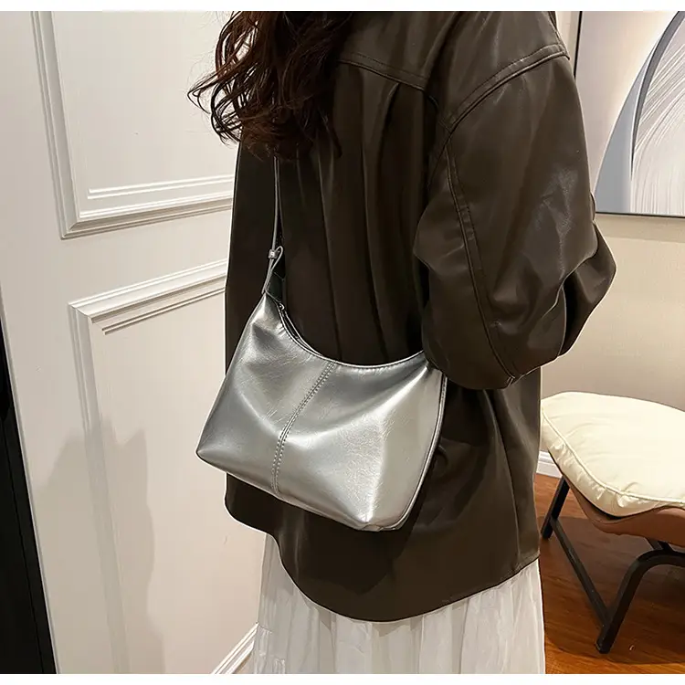 Silver Bucket Bag Women 2024 Casual Shoulder Crossbody — feature 13