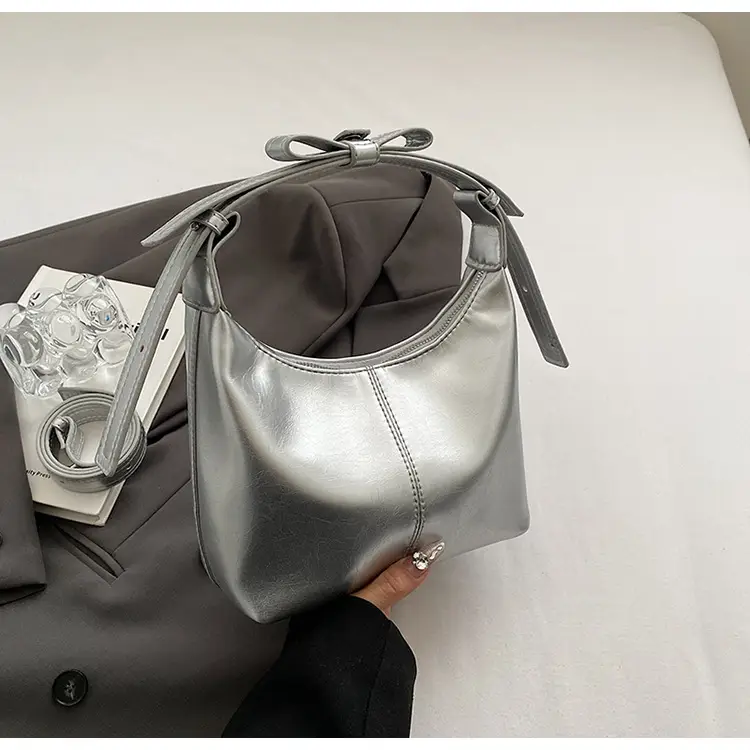 Silver Bucket Bag Women 2024 Casual Shoulder Crossbody — feature 26