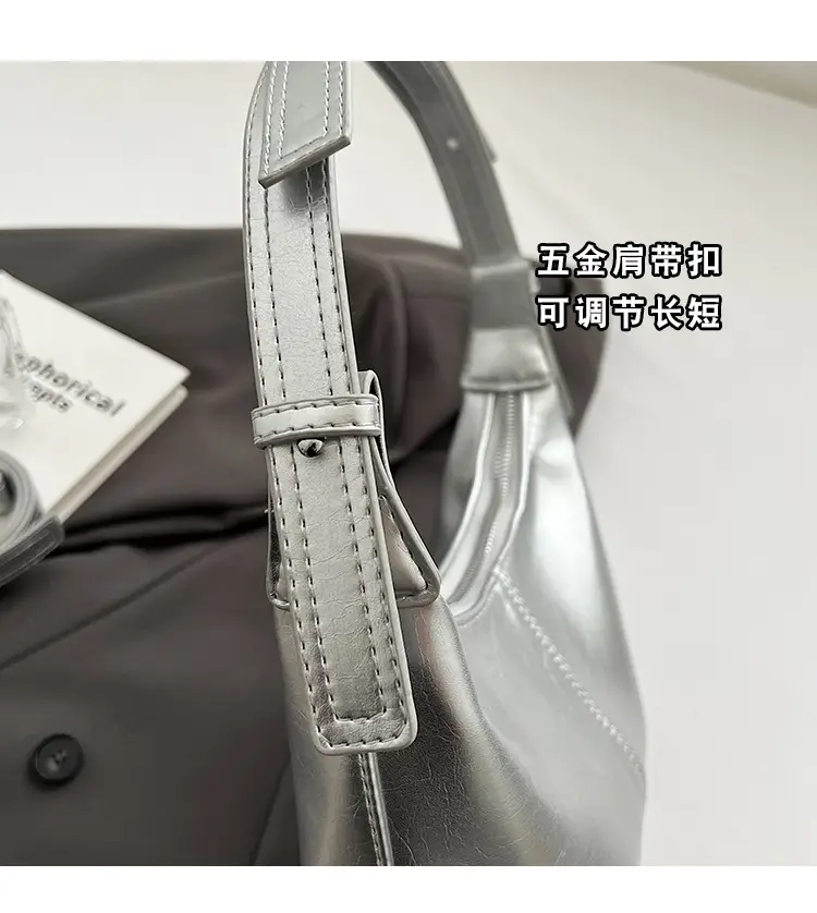 Silver Bucket Bag Women 2024 Casual Shoulder Crossbody — feature 8