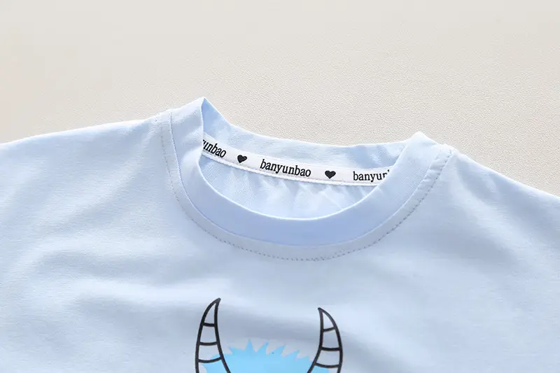 Children's Light Blue Summer T-Shirt Shorts Set — feature 5