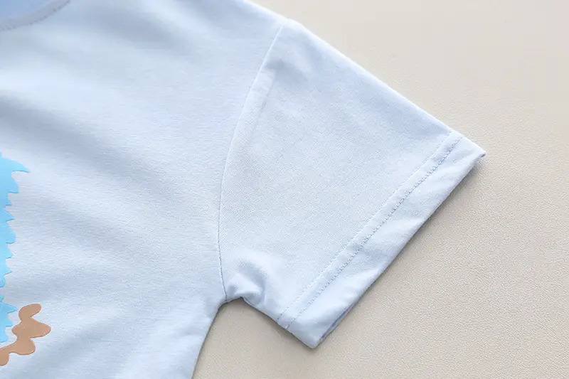 Children's Light Blue Summer T-Shirt Shorts Set — feature 6
