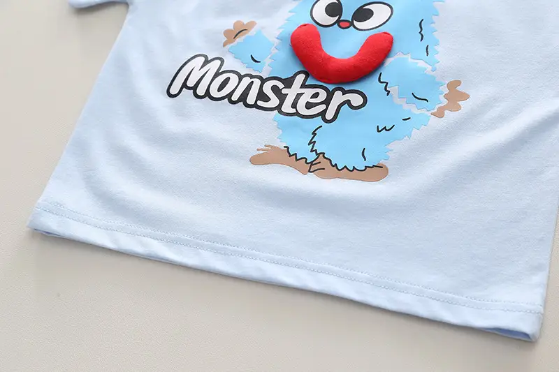 Children's Light Blue Summer T-Shirt Shorts Set — feature 8