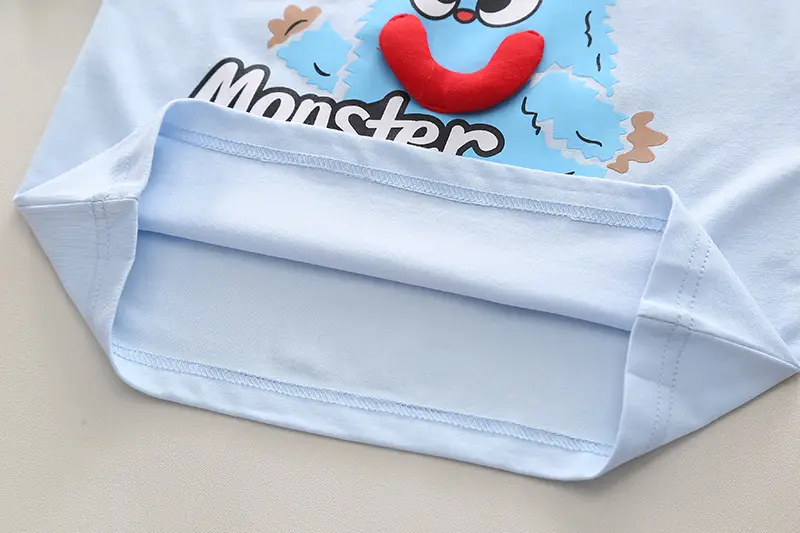 Children's Light Blue Summer T-Shirt Shorts Set — feature 9