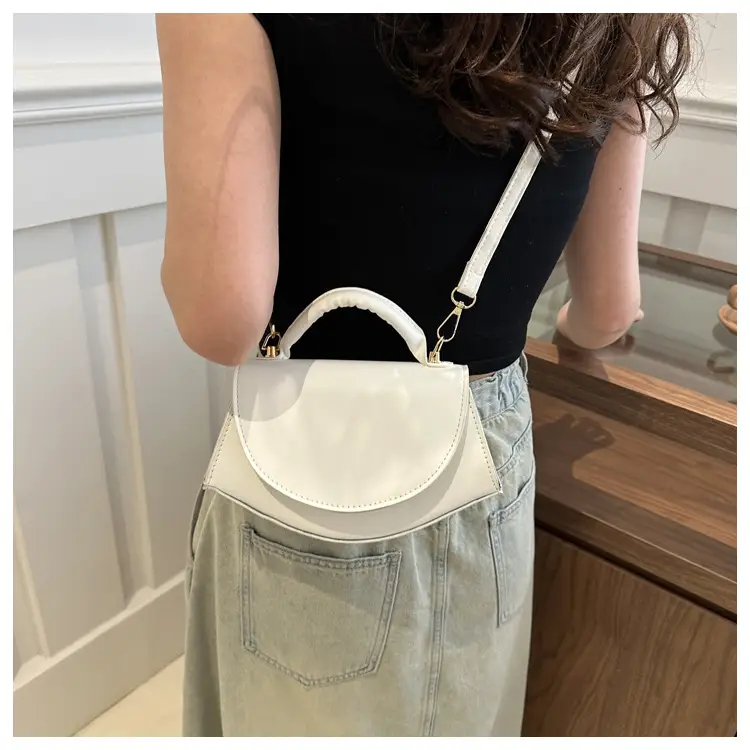Women's Fan-Shaped White Shoulder Crossbody Bag — feature 11