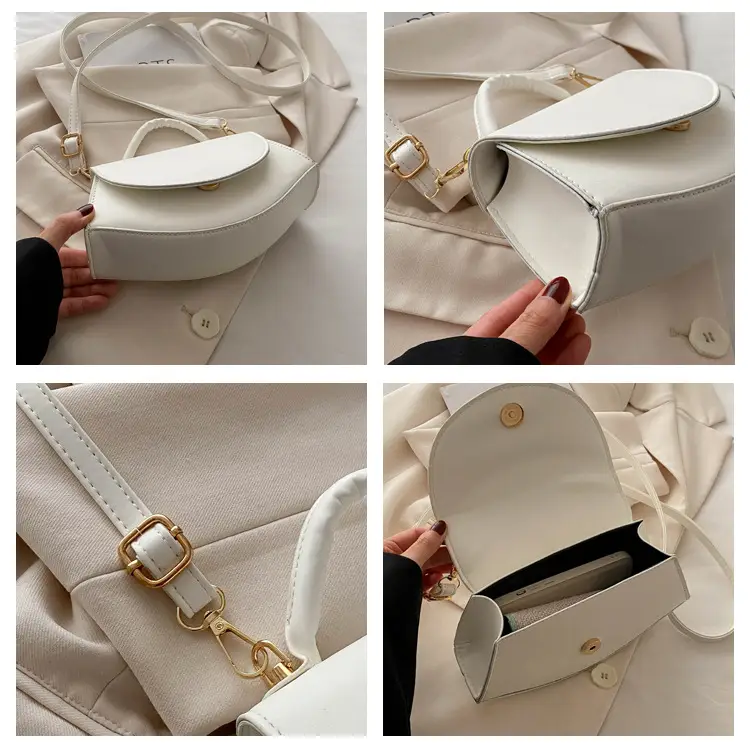 Women's Fan-Shaped White Shoulder Crossbody Bag — feature 9