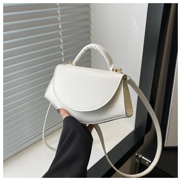 Women's Fan-Shaped White Shoulder Crossbody Bag - Image 2
