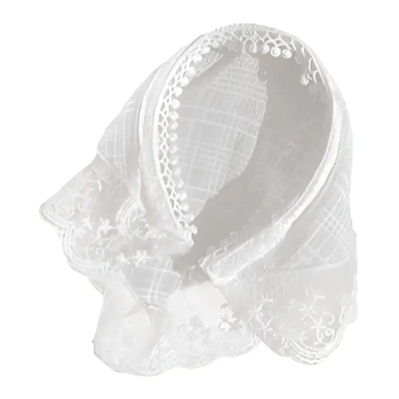 Women's Green Gingham Lace Hair Towel - Image 13