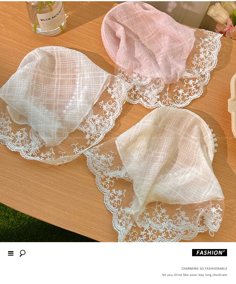 Women's Green Gingham Lace Hair Towel — feature 7