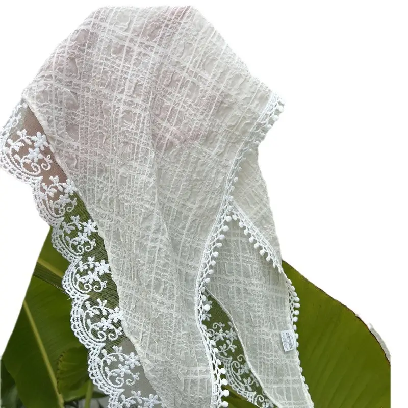 Women's Lace Hair Belt Sunscreen Scarf Blue - Image 8