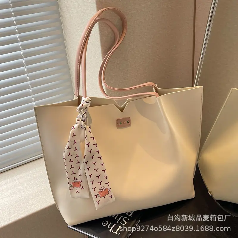 Women's Cross-Border Tote Bag Beige Gold Handle 2026 - Image 7