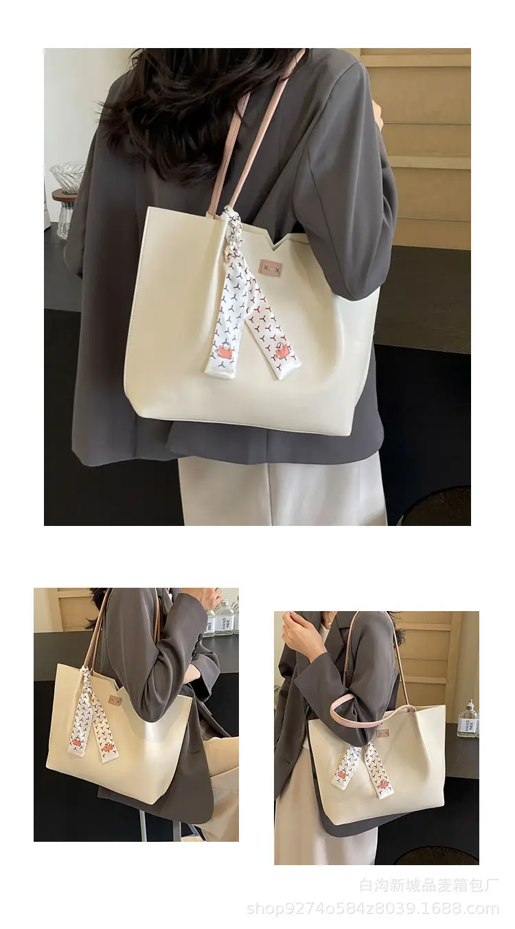 Women's Cross-Border Tote Bag Beige Gold Handle 2026 — feature 13