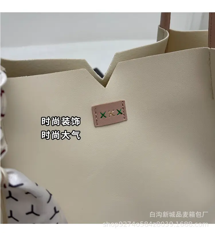 Women's Cross-Border Tote Bag Beige Gold Handle 2026 — feature 4