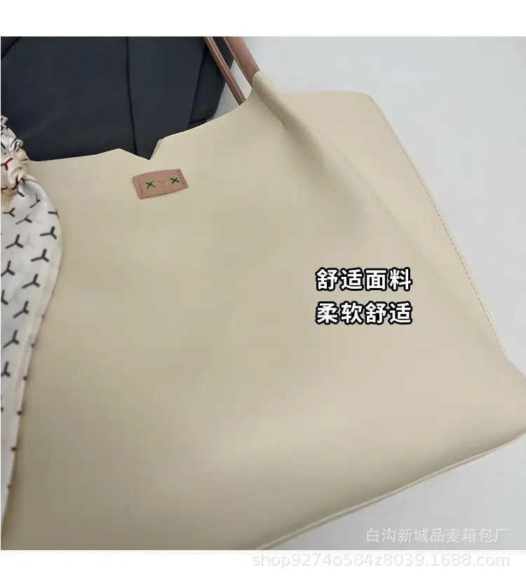 Women's Cross-Border Tote Bag Beige Gold Handle 2026 — feature 6
