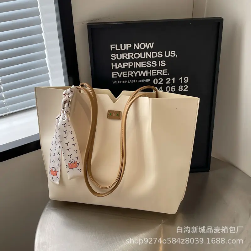 Women's Cross-Border Tote Bag Beige Gold Handle 2026 - Image 4