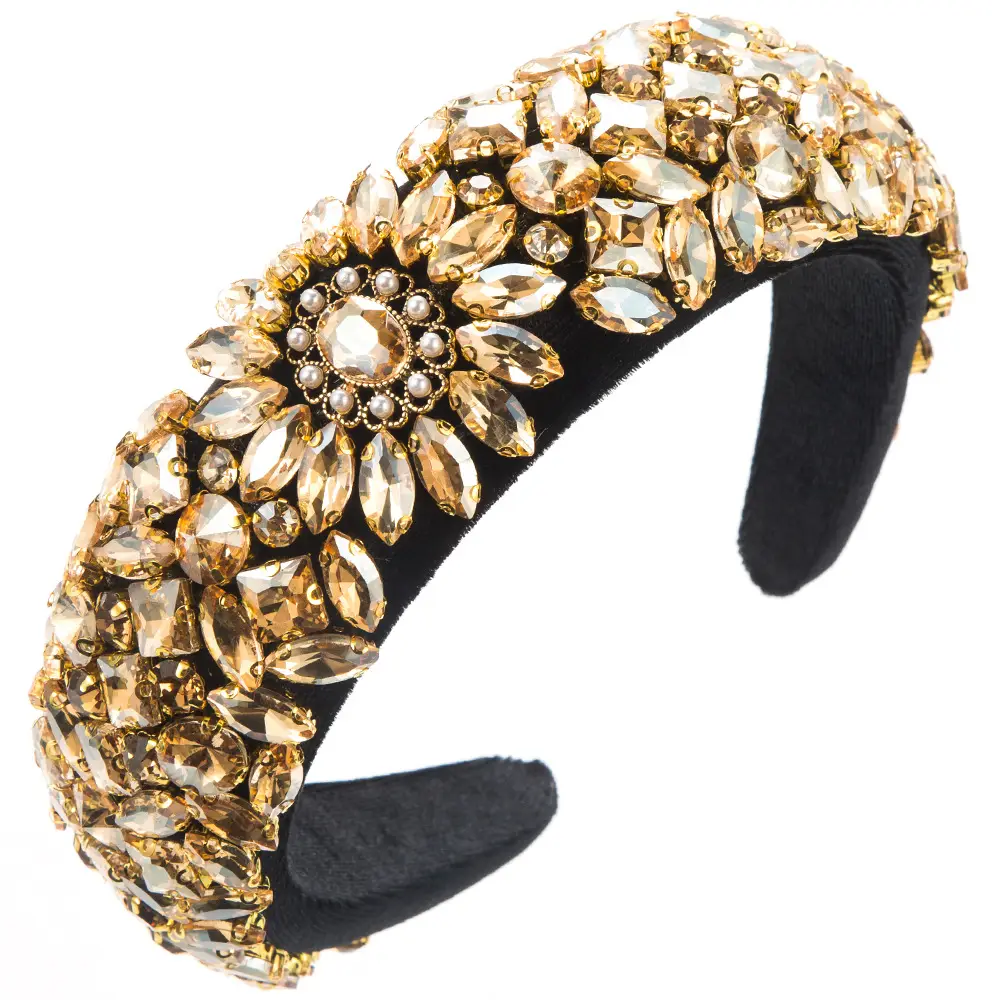 Crystal Baroque Hair Band with Green Gemstone - Image 3