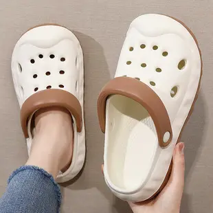 White Women's DIY Clogs Thick Soled Beach Shoes Baotou Sandals — feature 17