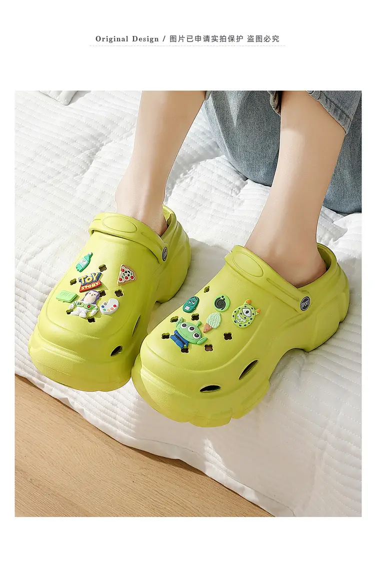 White Women's DIY Clogs Thick Soled Beach Shoes Baotou Sandals — feature 27