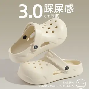 White Women's DIY Clogs Thick Soled Beach Shoes Baotou Sandals — feature 3