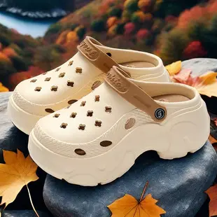 White Women's DIY Clogs Thick Soled Beach Shoes Baotou Sandals — feature 9