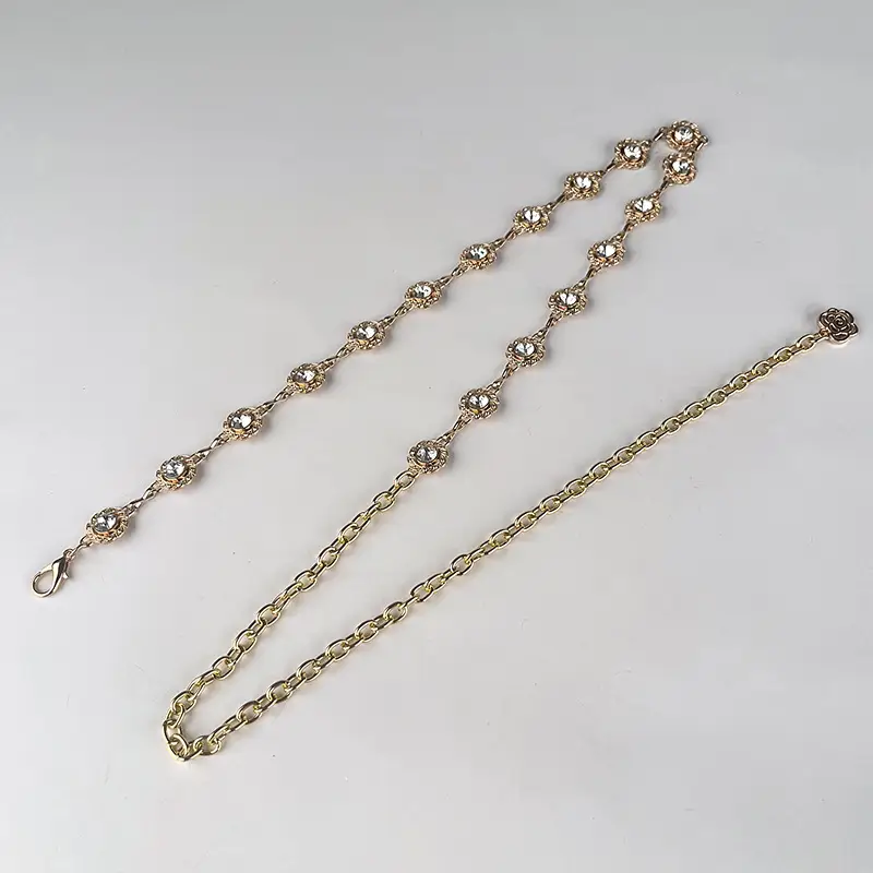 Water Diamond Rhinestone Waist Chain Silver Color - Image 6