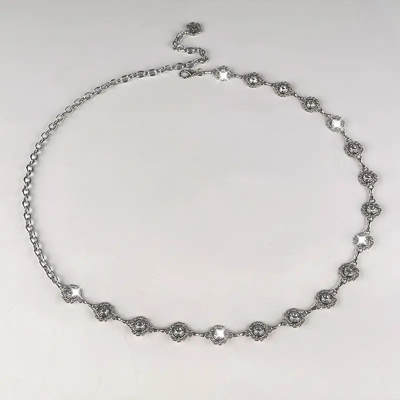 Water Diamond Rhinestone Waist Chain Silver Color - Image 8