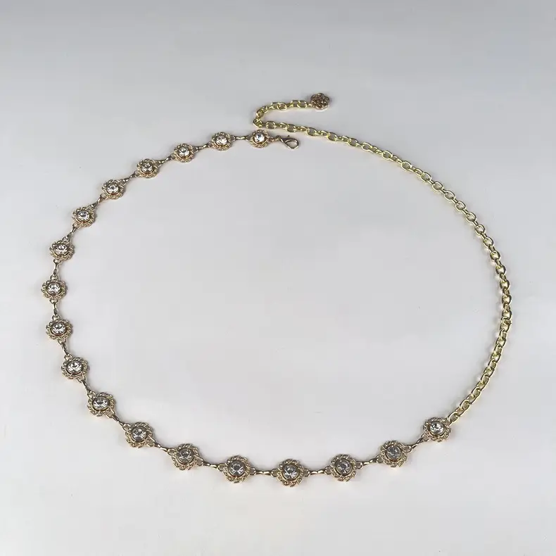 Water Diamond Rhinestone Waist Chain Silver Color — feature 12