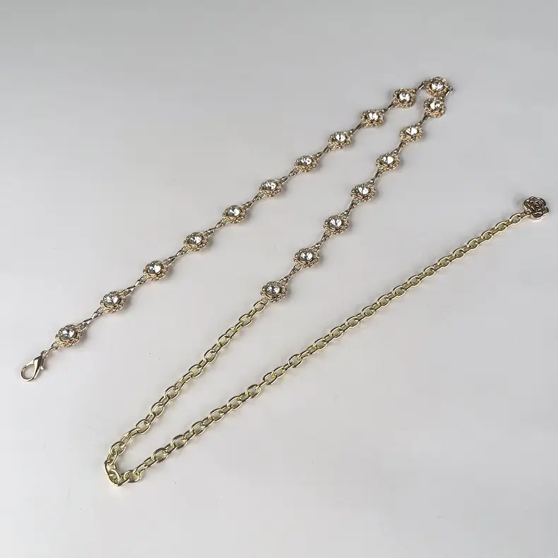 Water Diamond Rhinestone Waist Chain Silver Color — feature 14