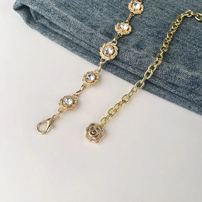 Water Diamond Rhinestone Waist Chain Silver Color — feature 20