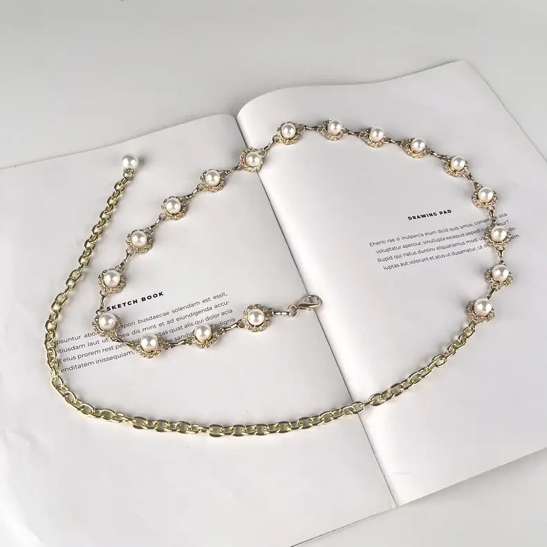 Water Diamond Rhinestone Waist Chain Silver Color — feature 23