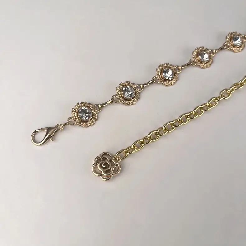 Water Diamond Rhinestone Waist Chain Silver Color — feature 5
