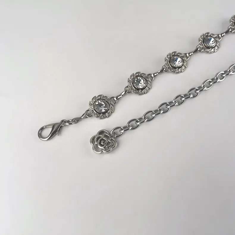 Water Diamond Rhinestone Waist Chain Silver Color — feature 6