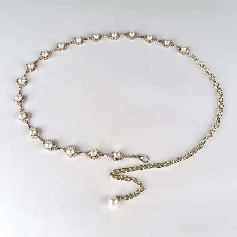 Water Diamond Rhinestone Waist Chain Silver Color — feature 9